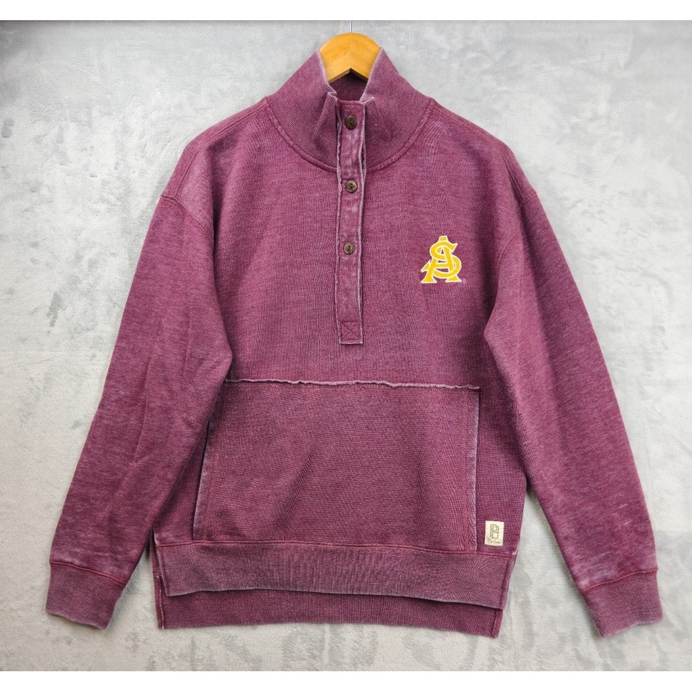 Arizona State University Henley Sweater Womens Sz Medium Pressbox Maroon
